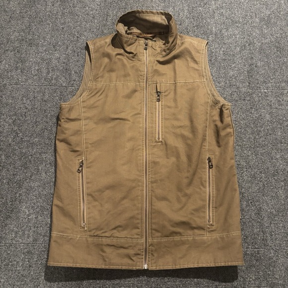 Kuhl Other - Kuhl Burr Vest Mens Small Brown Vintage Patina Dye Canvas Zip Outdoor Hiking